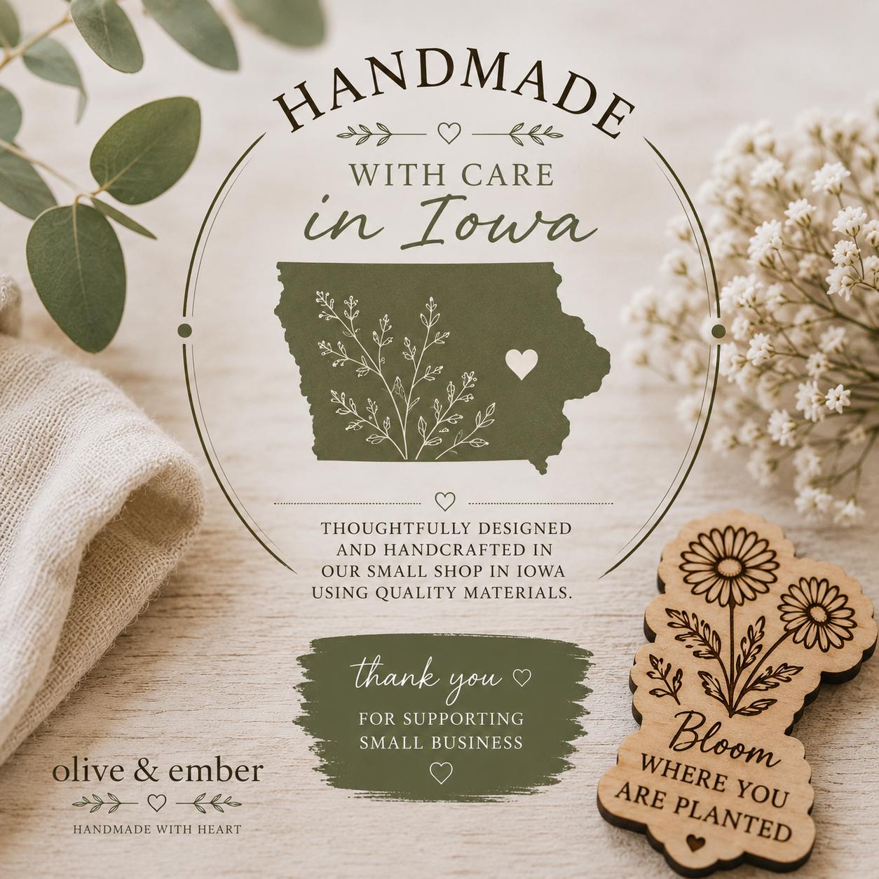Wildflower Encouragement Magnet | Handmade Wooden Gift | Inspirational Quote